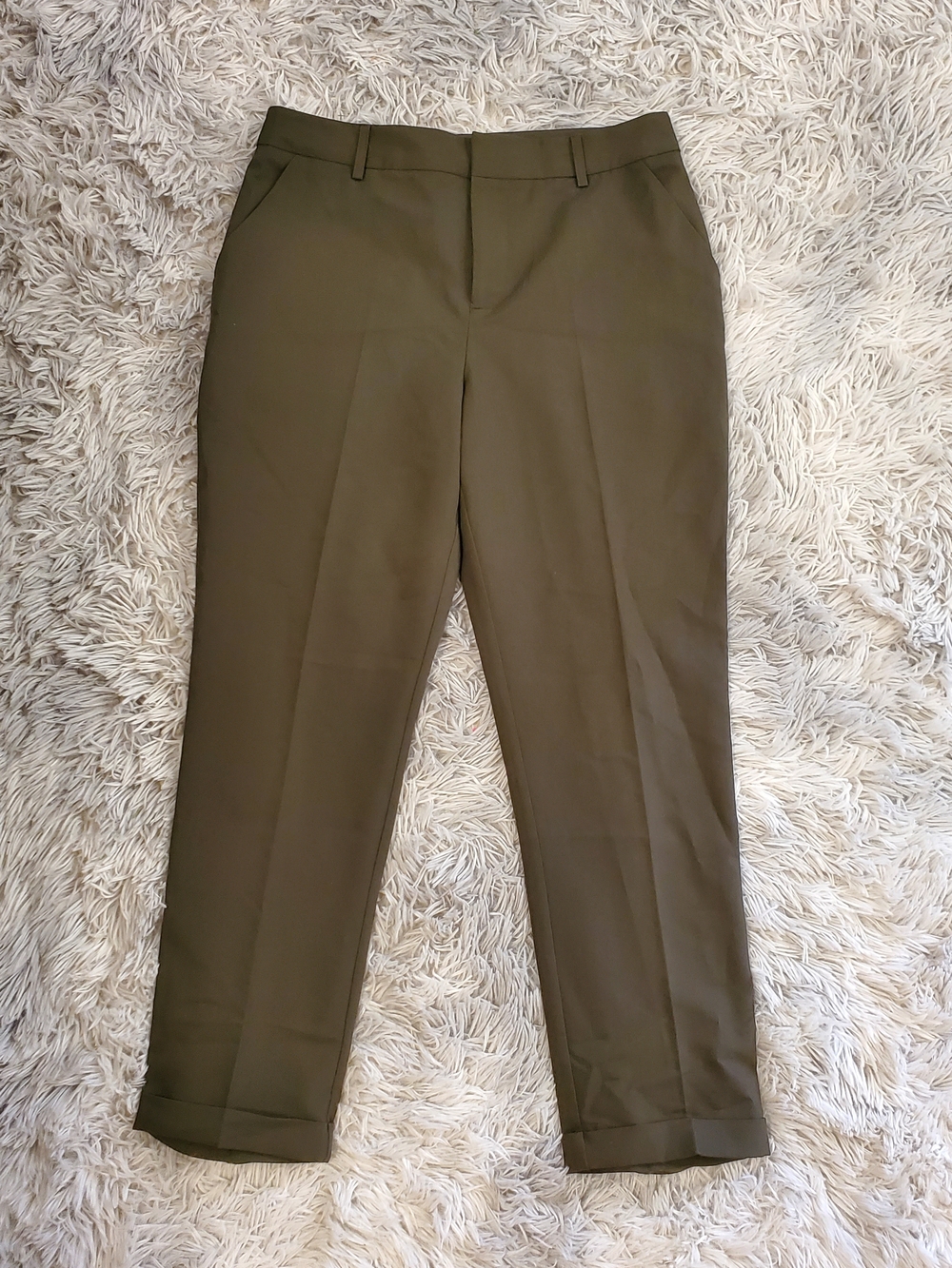 Forever 21 Olive Cropped Tailored Pants